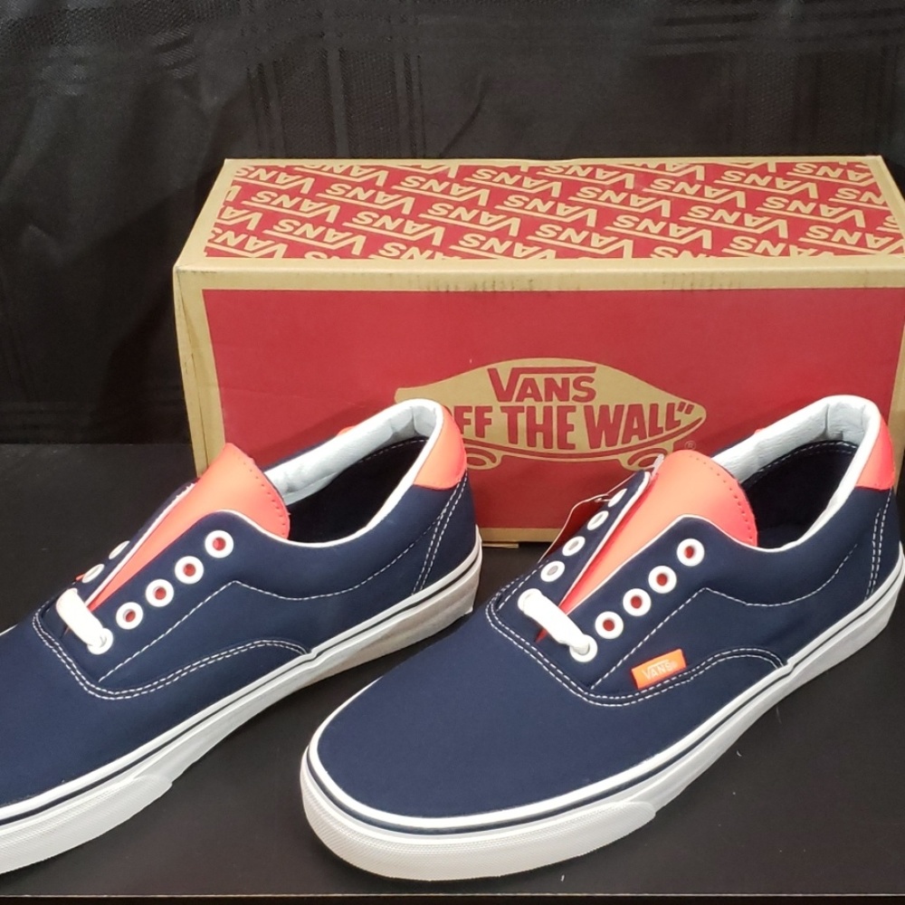 NEW! Vans Era 59 Neon Leather Red/Dress Blue - Picture 4 of 5